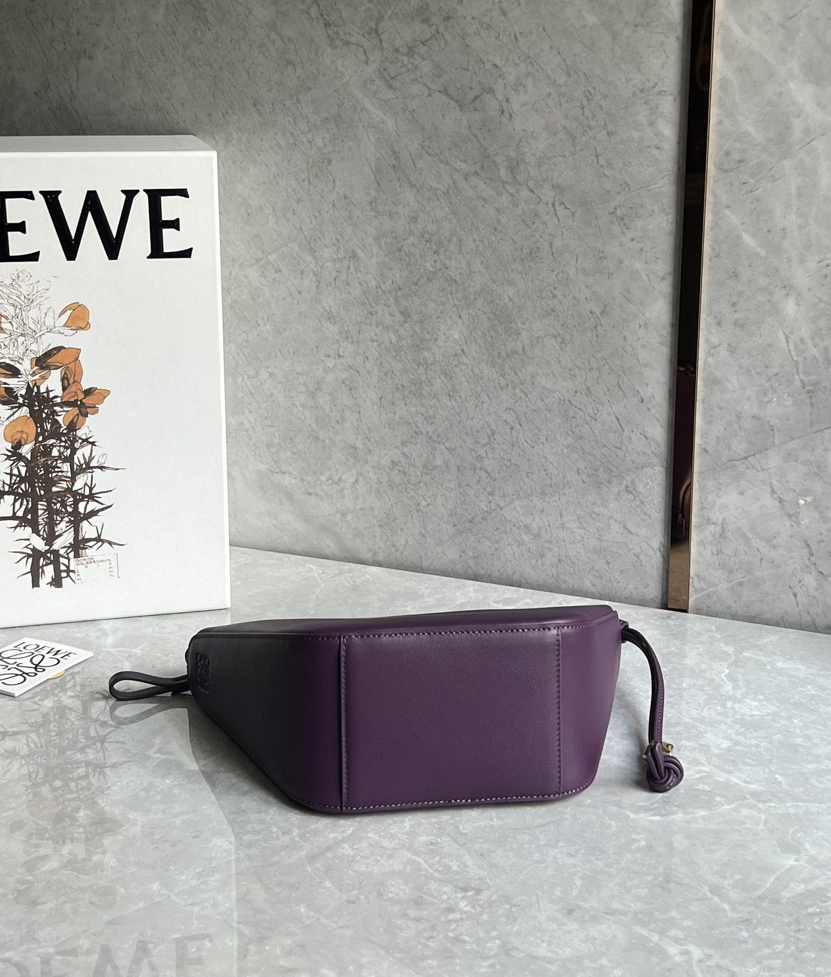 Loewe Mini Hammock Hobo Bag in Classic Calfskin Dark Purple